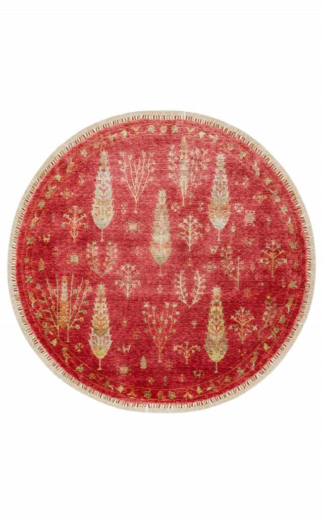 ZARA ZR 08 RED AUTUMN Q  Otantik Desenli Özel Hav Vermeyen ve Kolay Temizlenebilir Tensel Kullanılarak El Emeği ile Özel Tezgahlarda Üretilen Modern Uşak Halısı
