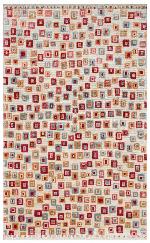 ZARA ZR 21 BEIGE MULTY  Otantik Desenli Özel Hav Vermeyen ve Kolay Temizlenebilir Tensel Kullanılarak El Emeği ile Özel Tezgahlarda Üretilen Modern Uşak Halısı