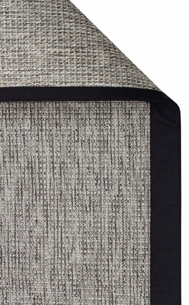 VENTURA SISAL VNT 2705 GREY BRD BLACK  İç ve Dış Mekan Kullanımına Uygun Hav Vermeyen Kolay Temizlenebilir Sisal Görünümlü Halı