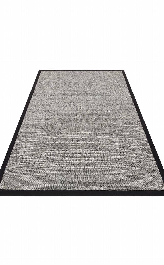 VENTURA SISAL VNT 2705 GREY BRD BLACK  İç ve Dış Mekan Kullanımına Uygun Hav Vermeyen Kolay Temizlenebilir Sisal Görünümlü Halı