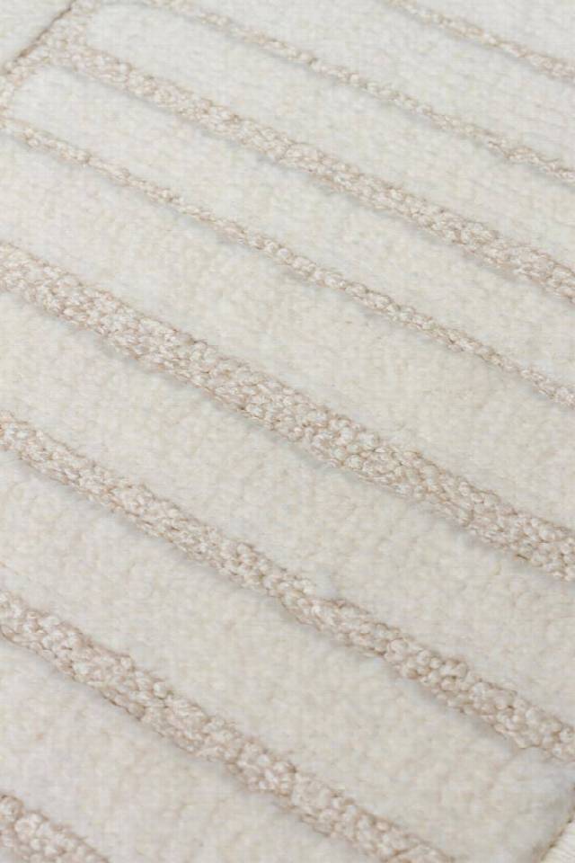 ADEL ADL 01 CREAM  Yüksek Alçak Dokulu Yumuşak Tuşeli Modern Makine Halısı