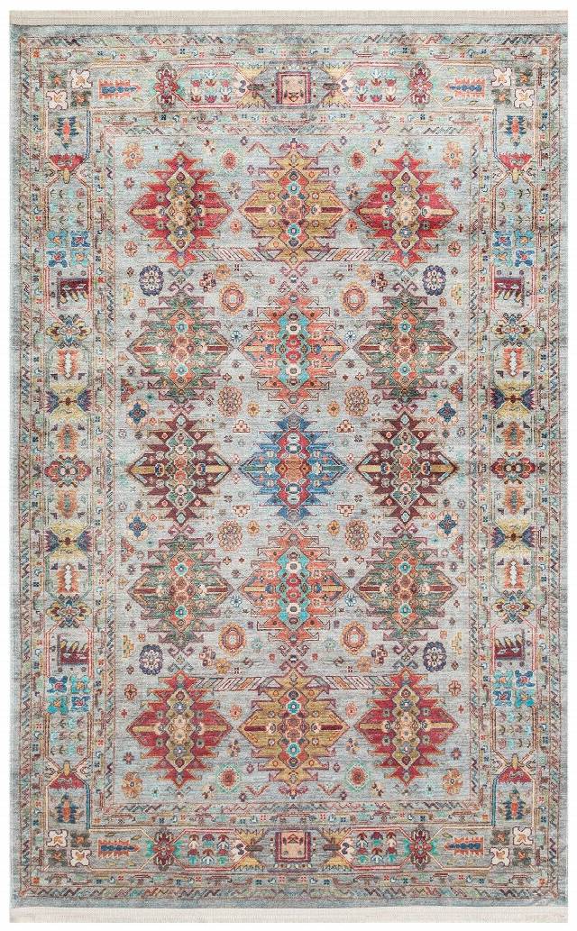 ANTIQUE ATK 06 AQUA  Kolay kullanımlı Kaymaz Karabağ ve Antik Desenlere Sahip Yıkanabilir Makine Halısı