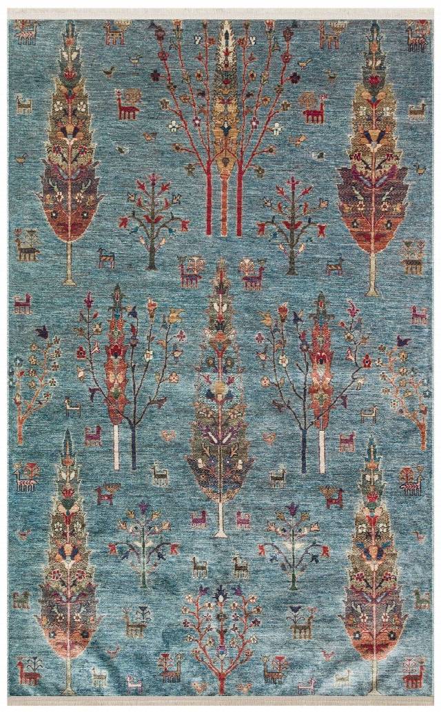 ANTIQUE ATK 09 AQUA  Kolay kullanımlı Kaymaz Karabağ ve Antik Desenlere Sahip Yıkanabilir Makine Halısı