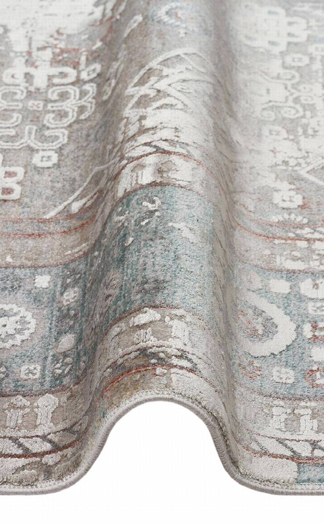 BABIL BBL 03 GREY  Yumuşak Dokulu Vintage Esintilere Sahip Over-dyed Sık Dokuma Salon Halısı