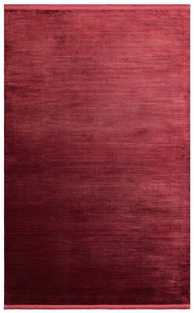 CORDOBA NEW DB PLAIN BURGUNDY NW  Parlak Yüksek Alçak Dokulu Modern Makine Halısı
