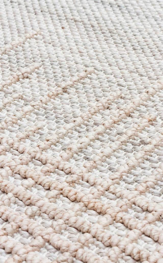 COZY CZY 01 GREY BEIGE  Hav Toz Vermez Modern Örgü Dokuma Makine Halısı