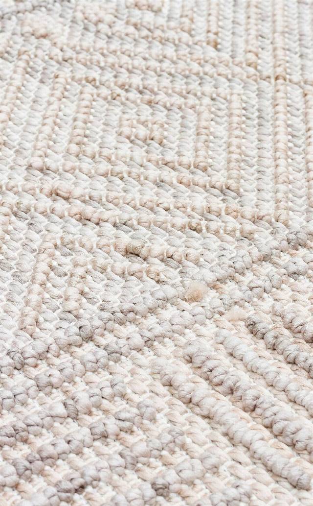 COZY CZY 02 GREY BEIGE  Hav Toz Vermez Modern Örgü Dokuma Makine Halısı