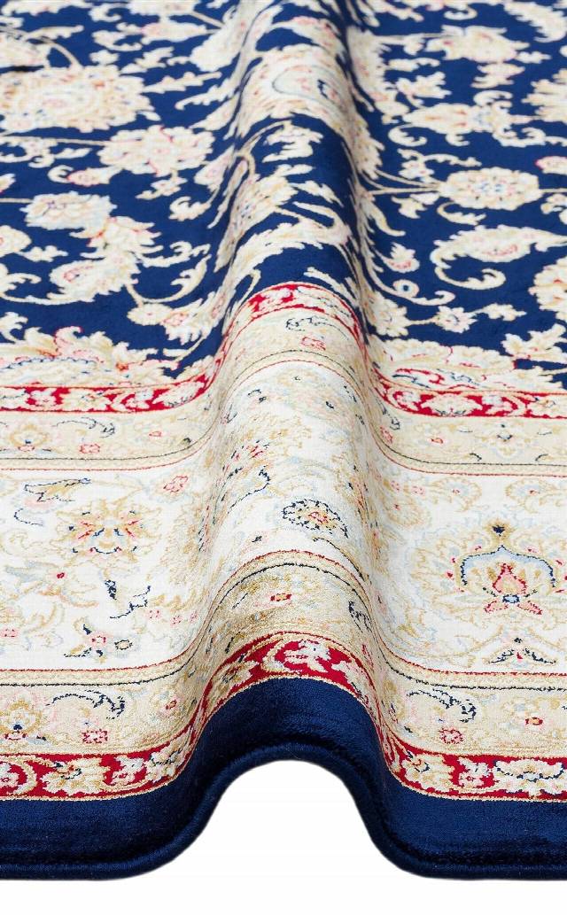 ISFAHAN ISF 03 NAVY CREAM  Klasik Desenli Yüksek Kalite Sık Dokuma Makine Halısı