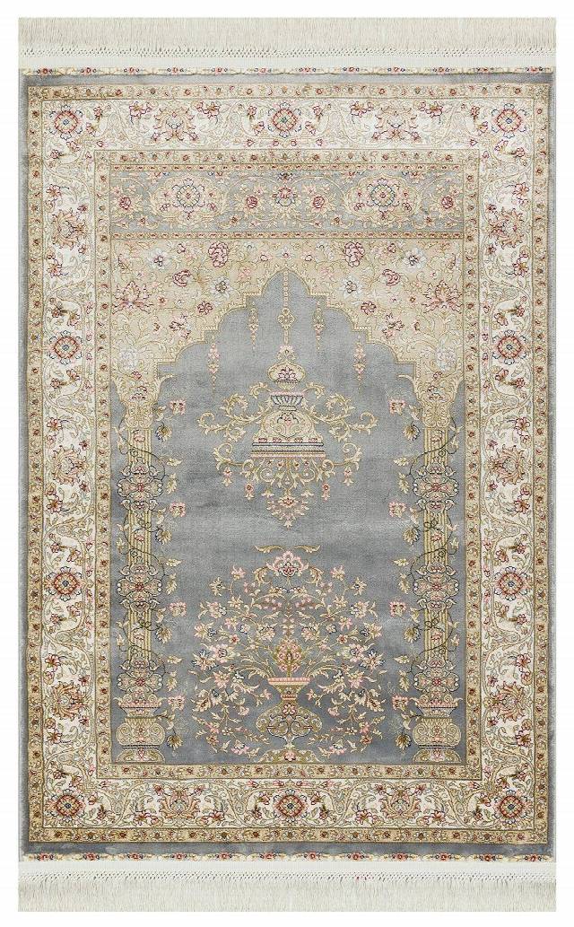 ISFAHAN SECCADE ISF SCD 01 GREY  Klasik Desenli Yüksek Kalite Sık Dokuma Seccade