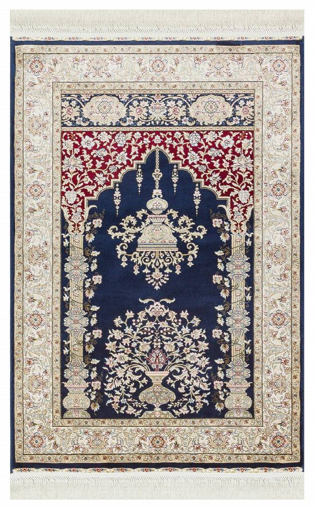 ISFAHAN SECCADE ISF SCD 01 NAVY  Klasik Desenli Yüksek Kalite Sık Dokuma Seccade
