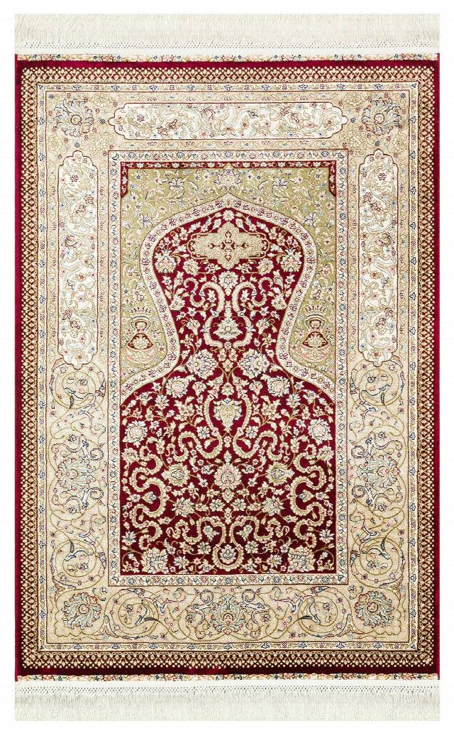 ISFAHAN SECCADE ISF SCD 02 RED  Klasik Desenli Yüksek Kalite Sık Dokuma Seccade