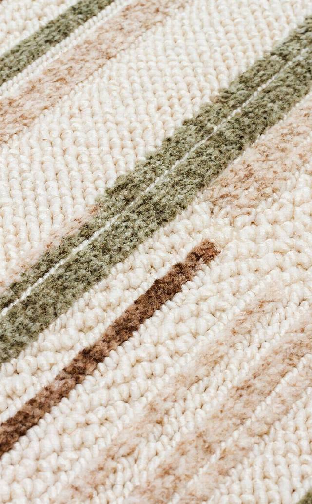 JOY JOY 01 GREEN BROWN  Hav Toz Vermeyen Yumuşak dokulu Modern Makine Halısı
