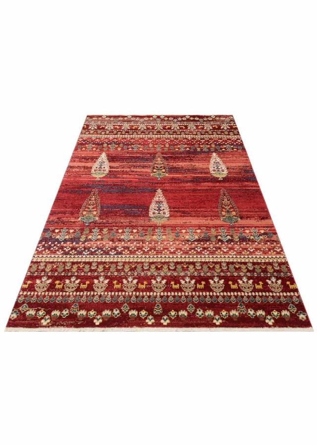 KYBELE KYB 02 RED Sıcak Renk Tonlu Otantik Makine Halısı