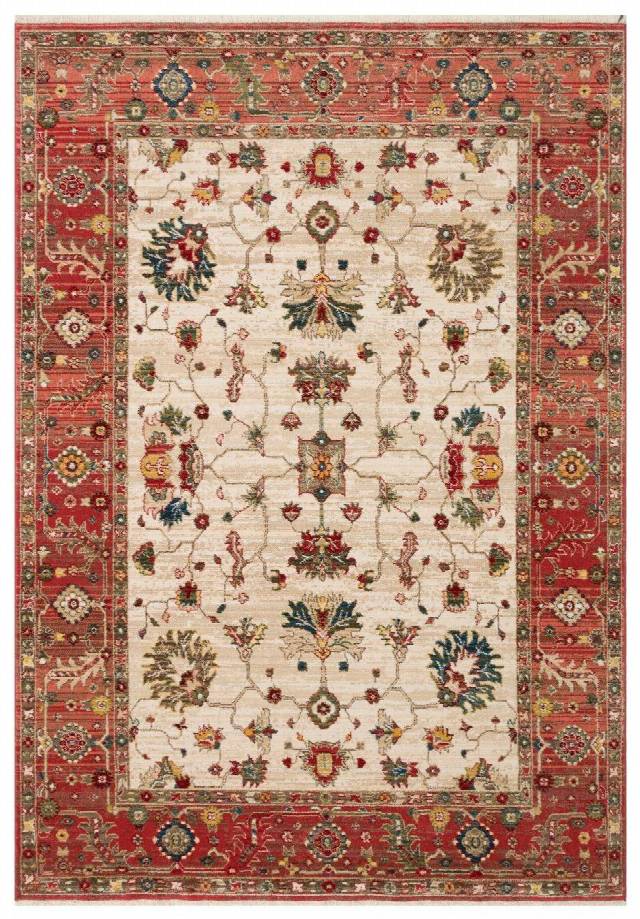 KYBELE KYB 04 CREAM RED XW Sıcak Renk Tonlu Otantik Makine Halısı