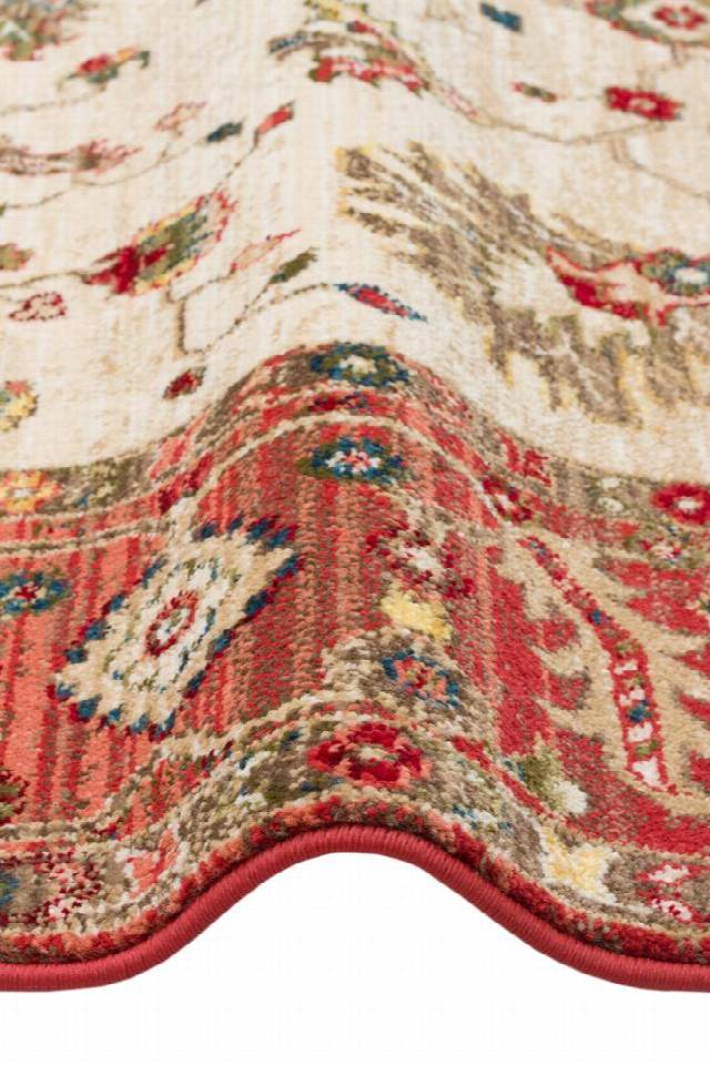 KYBELE KYB 04 CREAM RED XW Sıcak Renk Tonlu Otantik Makine Halısı