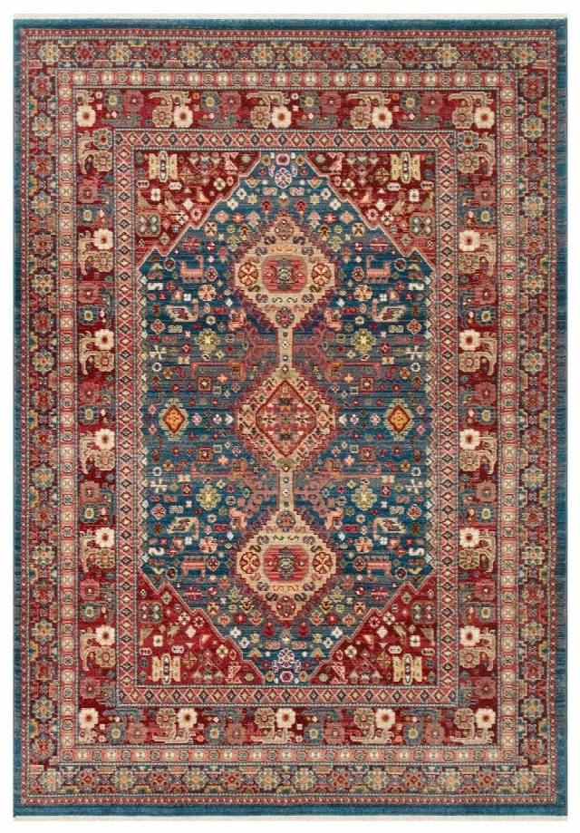 KYBELE KYB 05 NAVY RED XW Sıcak Renk Tonlu Otantik Makine Halısı