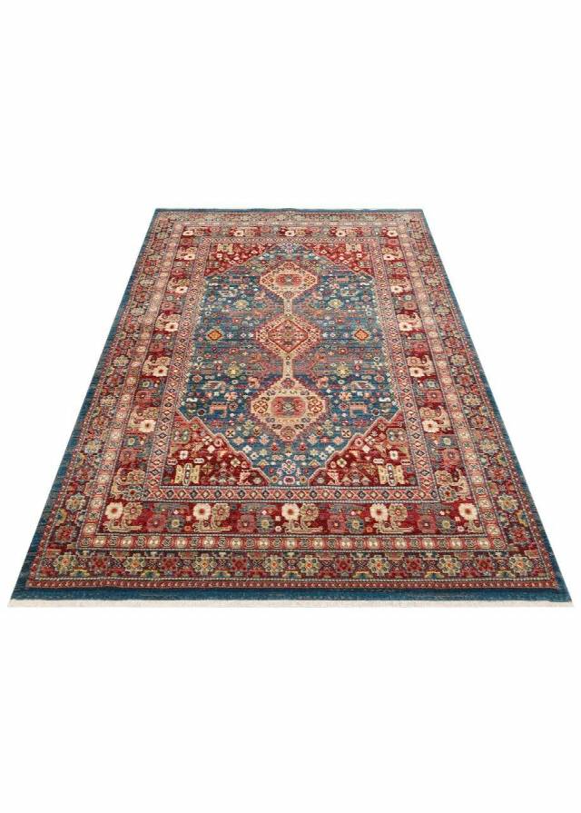 KYBELE KYB 05 NAVY RED XW Sıcak Renk Tonlu Otantik Makine Halısı