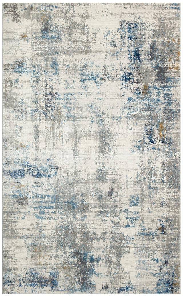 LAGOS LGS 09 CREAM BLUE  Hav Toz Vermez Modern Makine Halısı