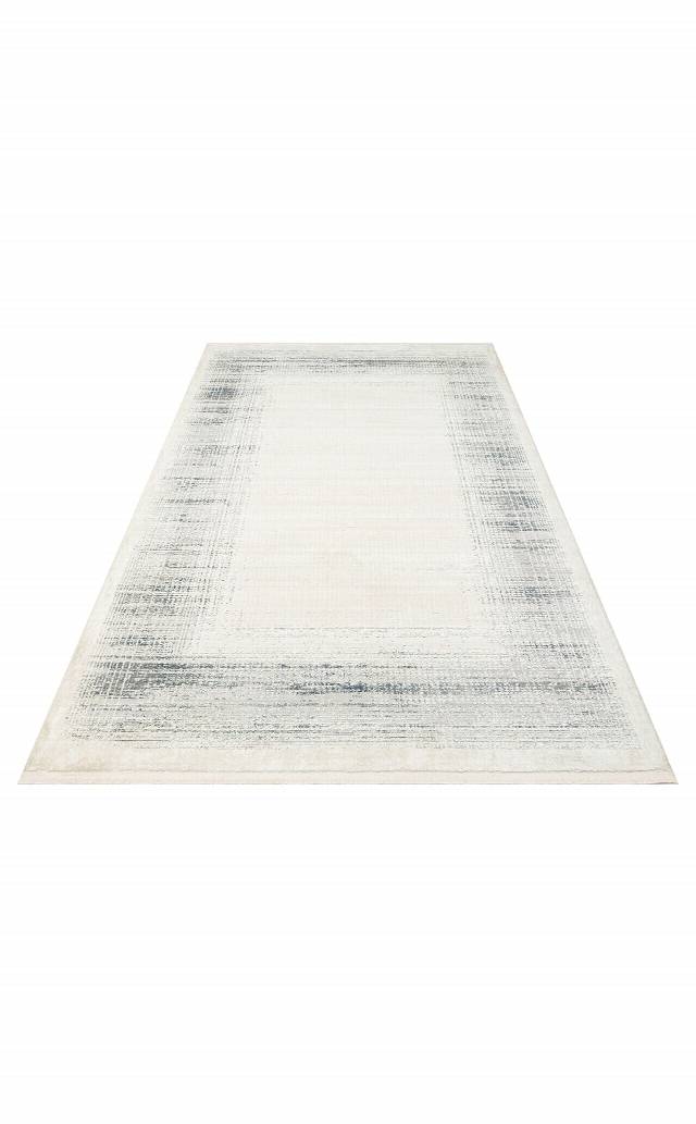 LAGOS XW LGS 08 CREAM SILVER XW  Hav Toz Vermez Eskitme Desenli Modern Makine Halısı