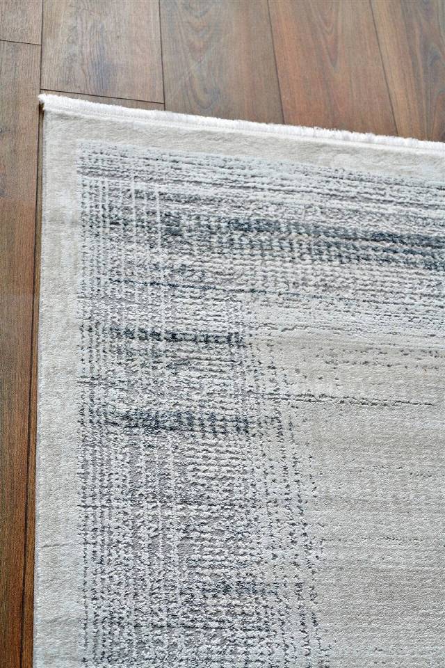 LAGOS XW LGS 08 CREAM SILVER XW  Hav Toz Vermez Eskitme Desenli Modern Makine Halısı