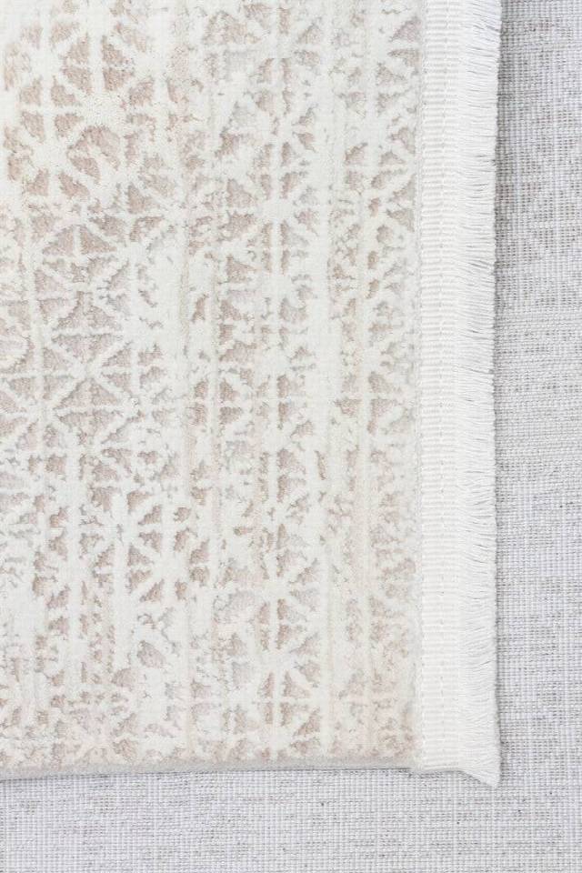 LAGOS XW LGS 23 CREAM BEIGE XW  Hav Toz Vermez Eskitme Desenli Modern Makine Halısı