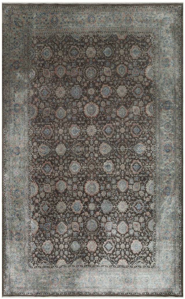 LAHOR LHR 01 PETROL  Özel Boyama İşlemi İle Üretilen Yüksek Alçak Dokuya Sahip Zengin Renkli Şık Salon Halısı