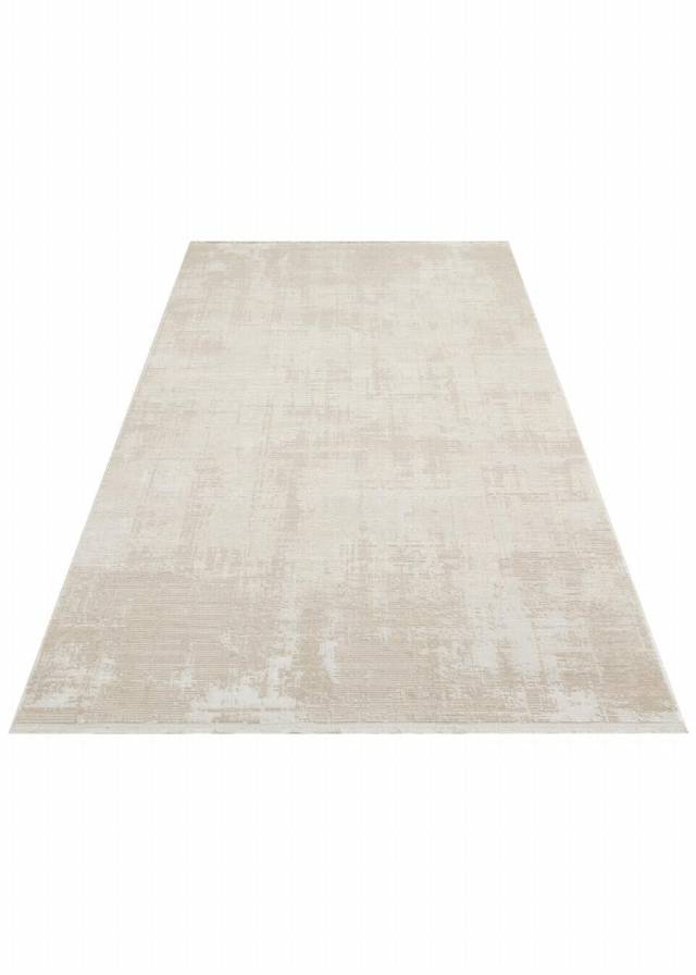 LEONA LNA 01 CREAM  Yumuşak Tuşeli Hav Toz Vermez Modern Makine Halısı