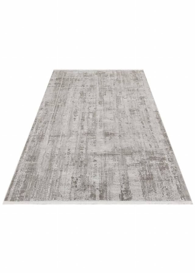 LEONA LNA 04 GREY  Yumuşak Tuşeli Hav Toz Vermez Modern Makine Halısı