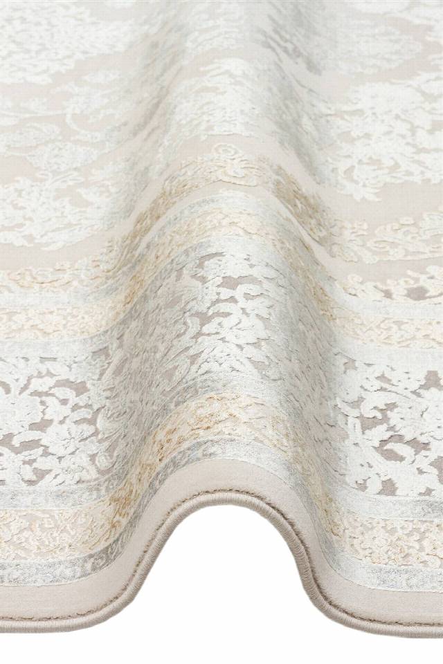 MAHAL MHL 08 CREAM GREY  Klasik Desenli Yüksek Kalite Sık Dokuma Salon Halısı