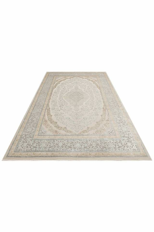 MAHAL MHL 08 CREAM GREY  Klasik Desenli Yüksek Kalite Sık Dokuma Salon Halısı