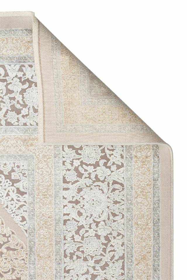 MAHAL MHL 08 CREAM GREY  Klasik Desenli Yüksek Kalite Sık Dokuma Salon Halısı