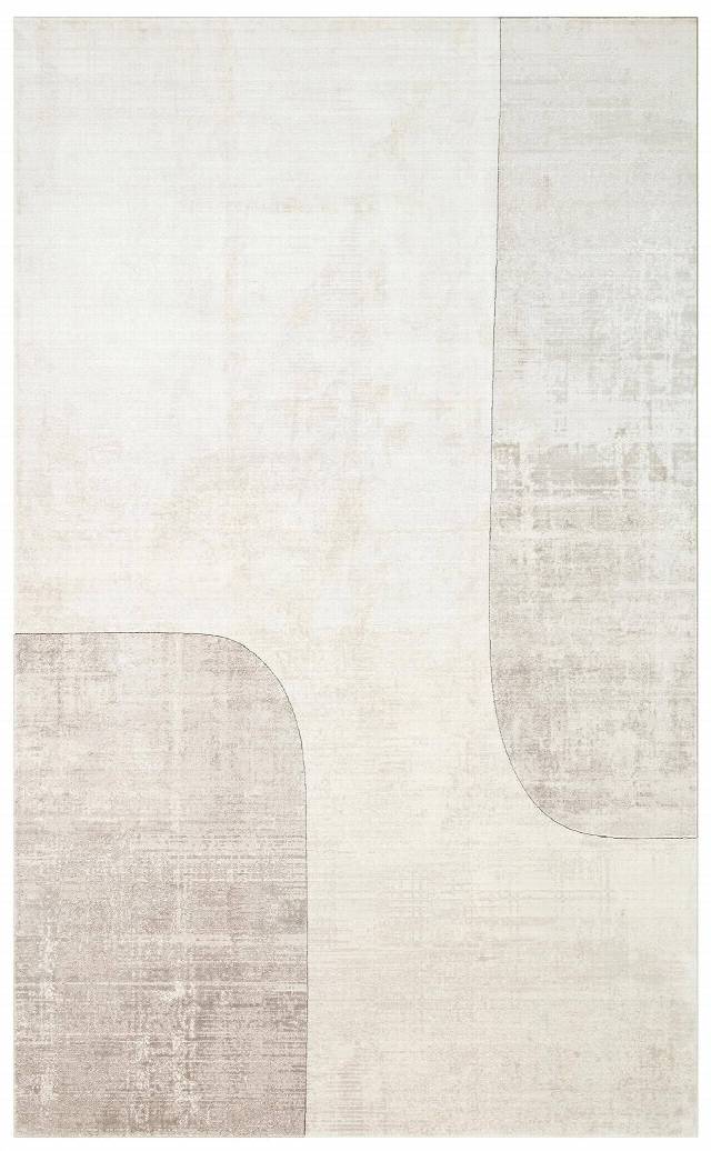 MERANO MRN 01 CREAM GREY  Geometrik Desenli Yüksek Kalite Sık Dokuma Salon Halısı