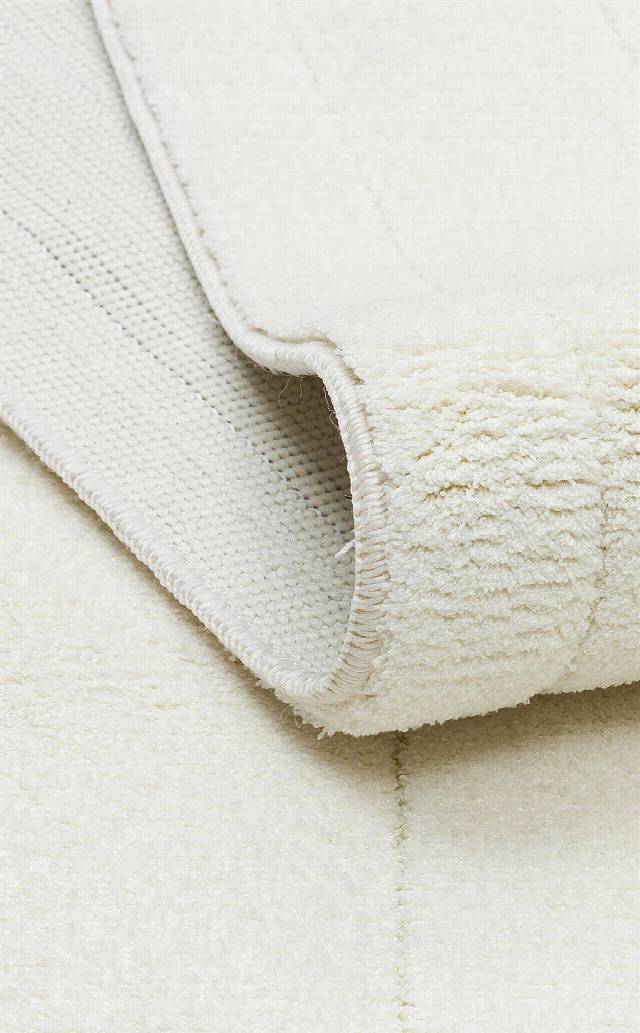MISSORI MSR 01 WHITE  Hav Toz Vermez Sade Desenli Yumuşak Dokulu Modern Makine Halısı