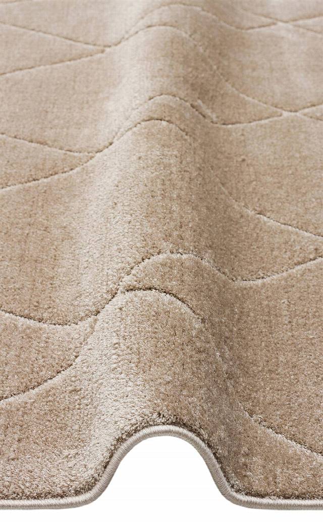 MISSORI MSR 03 BEIGE  Hav Toz Vermez Sade Desenli Yumuşak Dokulu Modern Makine Halısı