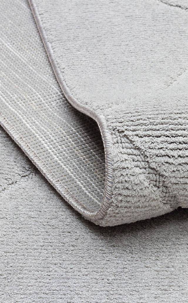 MISSORI MSR 03 GREY  Hav Toz Vermez Sade Desenli Yumuşak Dokulu Modern Makine Halısı