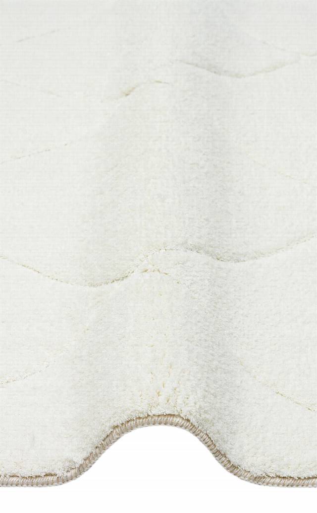 MISSORI MSR 03 WHITE  Hav Toz Vermez Sade Desenli Yumuşak Dokulu Modern Makine Halısı