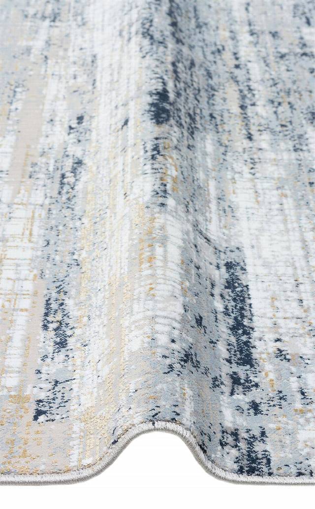 MODENA MDN 05 CREAM BLUE  Şık ve Modern Sıkı Dokuma Hav Toz Vermez Makine Halısı
