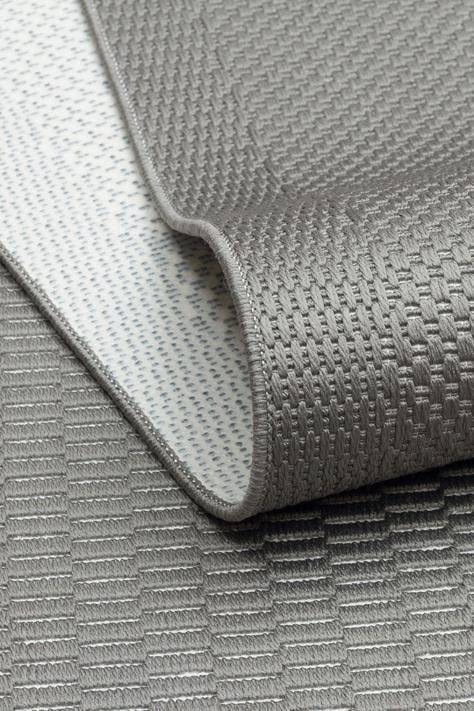 MONO LUX MNO LUX 01 ANTRASIT  Kaymaz Tabanlı Modern Desenlere Sahip İnce Halı