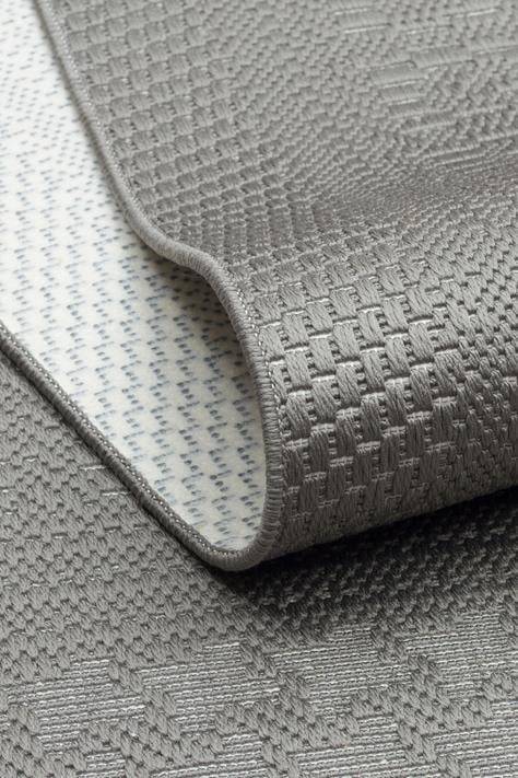 MONO LUX MNO LUX 02 ANTRASIT  Kaymaz Tabanlı Modern Desenlere Sahip İnce Halı