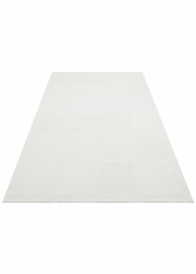 MONO LUX MNO LUX 02 WHITE  Kaymaz Tabanlı Modern Desenlere Sahip İnce Halı