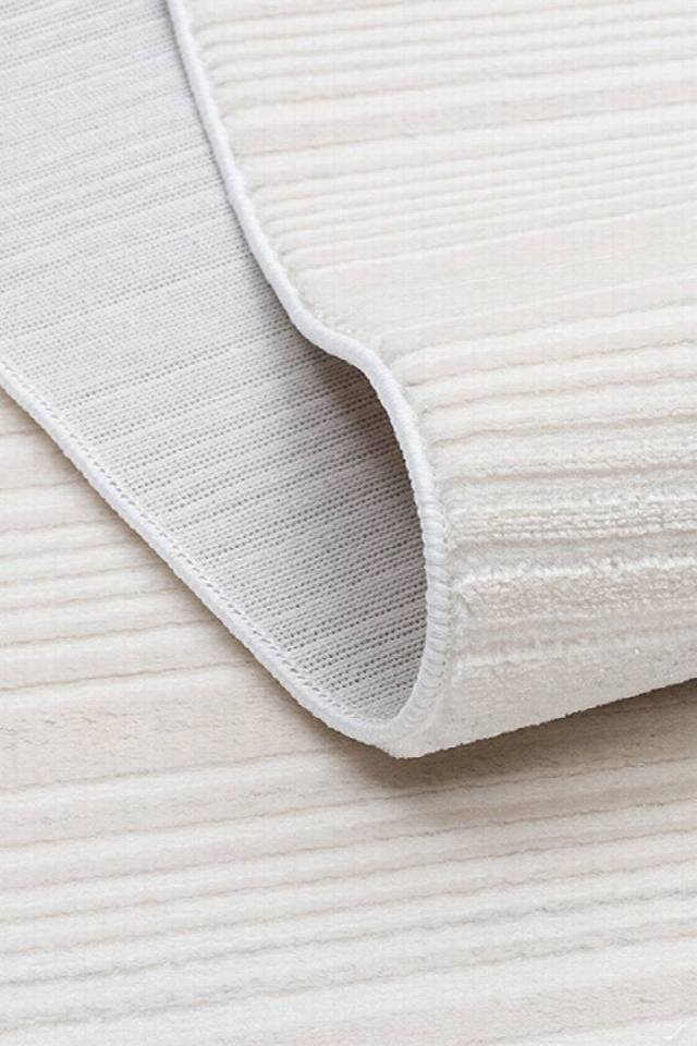 NORA NOR 03 WHITE Hav Toz Vermez Yıkanabilir Kaymaz İnce Dokuma Modern Halı