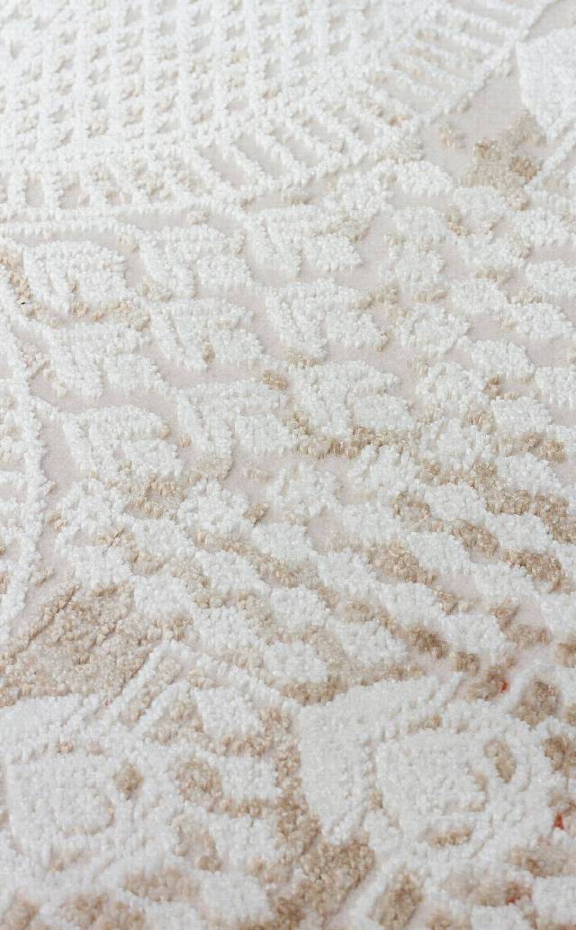 PADONA PDN 05 CREAM VIZON  Extra Yumuşak Dokulu Sık Dokuma Modern Desenlere Sahip Şık Salon Halısı