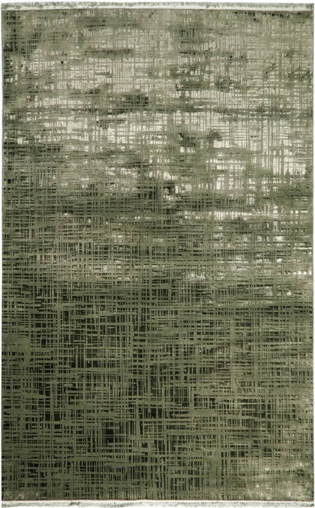 PALERMO PL 01 D.GREEN  Tek Renk Işıltılı Bambu Floş Modern Makine Halı