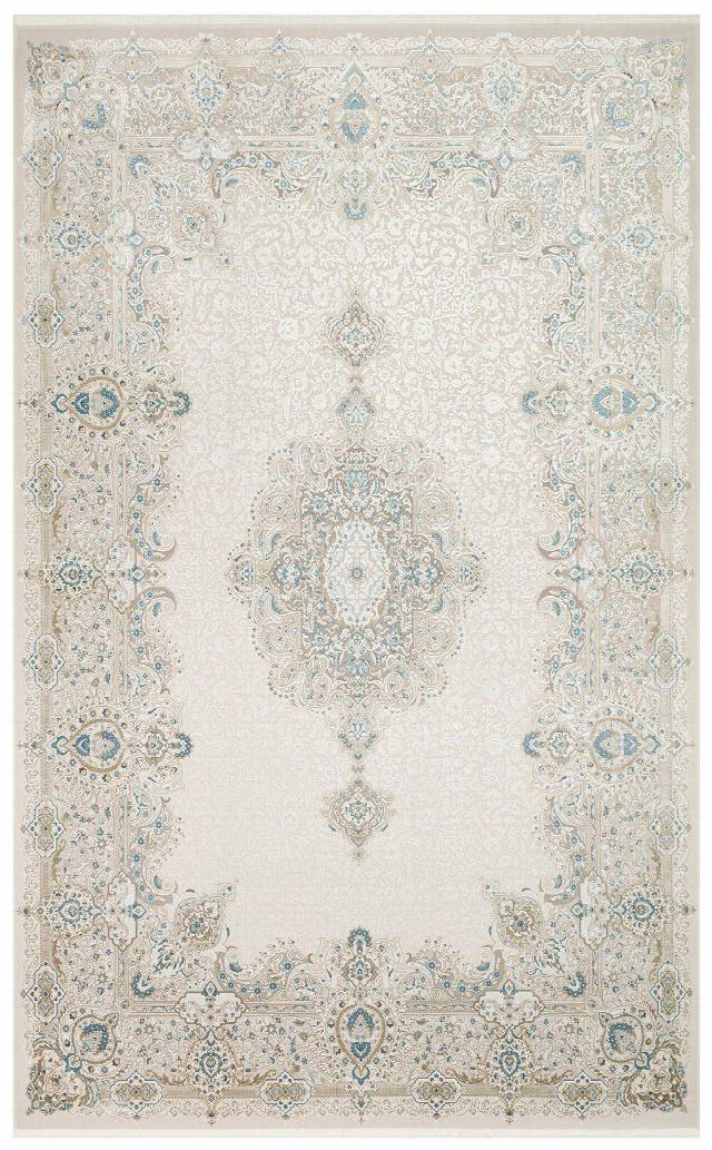 PALMIRA PLM 01 CREAM BLUE  Yüksek Kaliteli Sık Dokuma Modern Salon Halısı