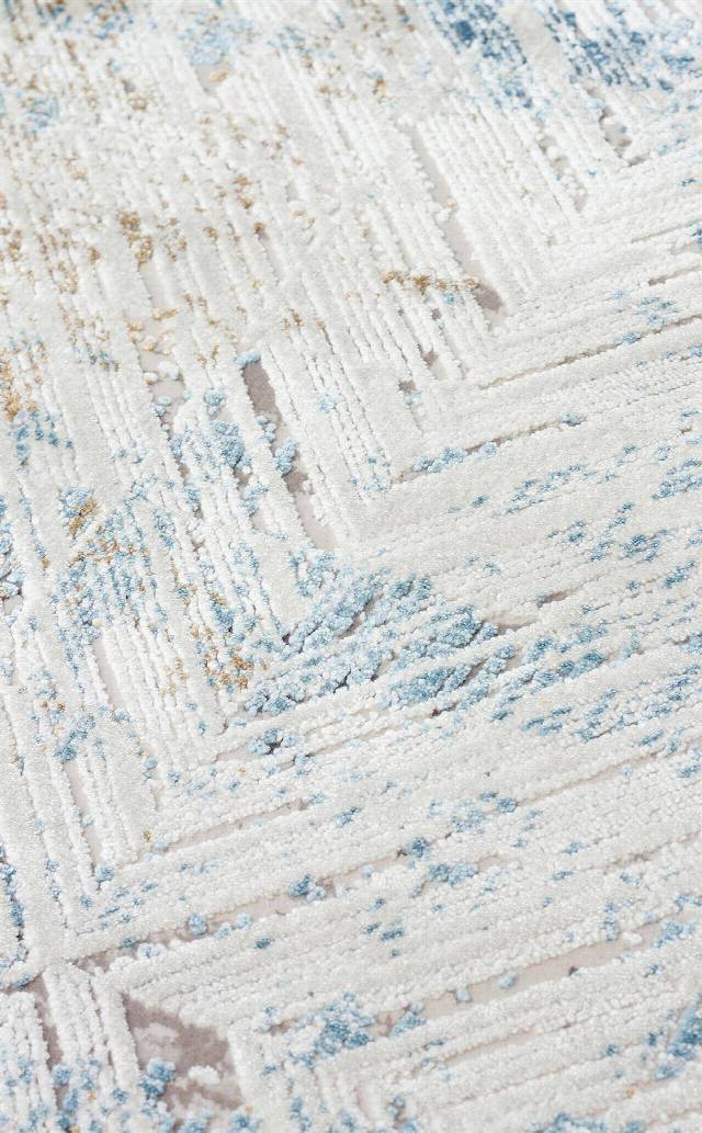 PALMIRA PLM 03 CREAM BLUE  Yüksek Kaliteli Sık Dokuma Modern Salon Halısı
