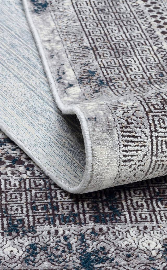 PASSAGE PLZ 02 CREAM NAVY  Yumuşak Tuşeli Sık Dokuma Modern Halı