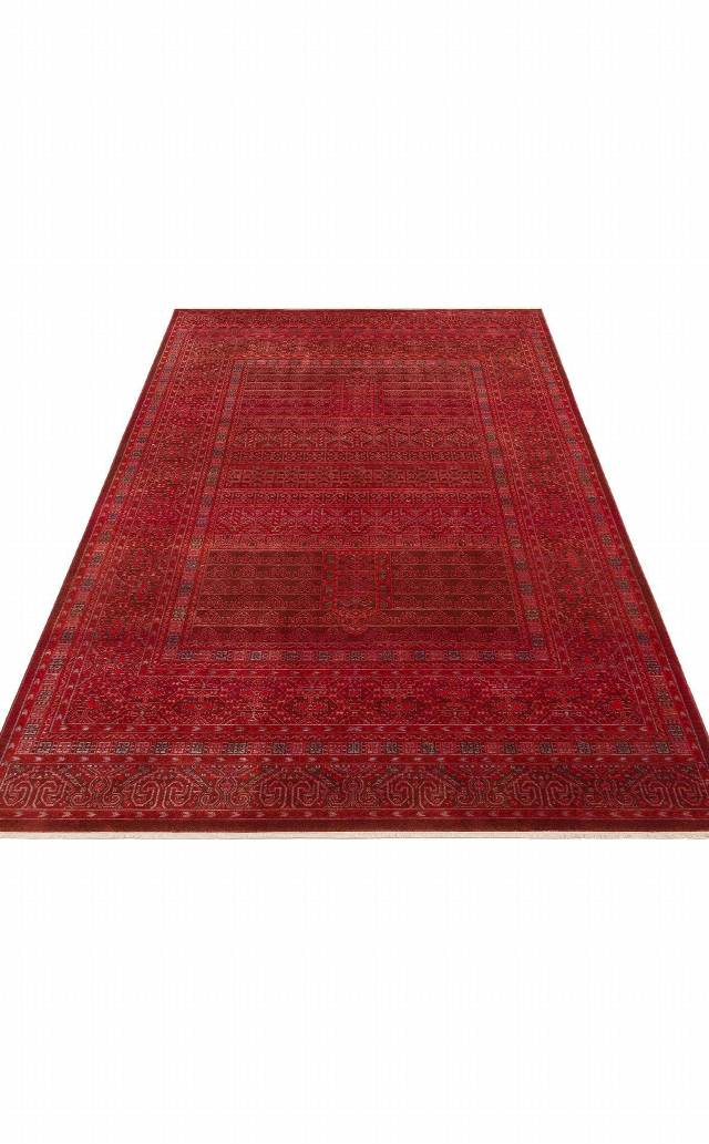 PIETRA PTA 17 RED  Sıcak Renk Tonlarını Etnik Desenler ile Buluşturan Yumuşak Tuşeli Makine Halısı