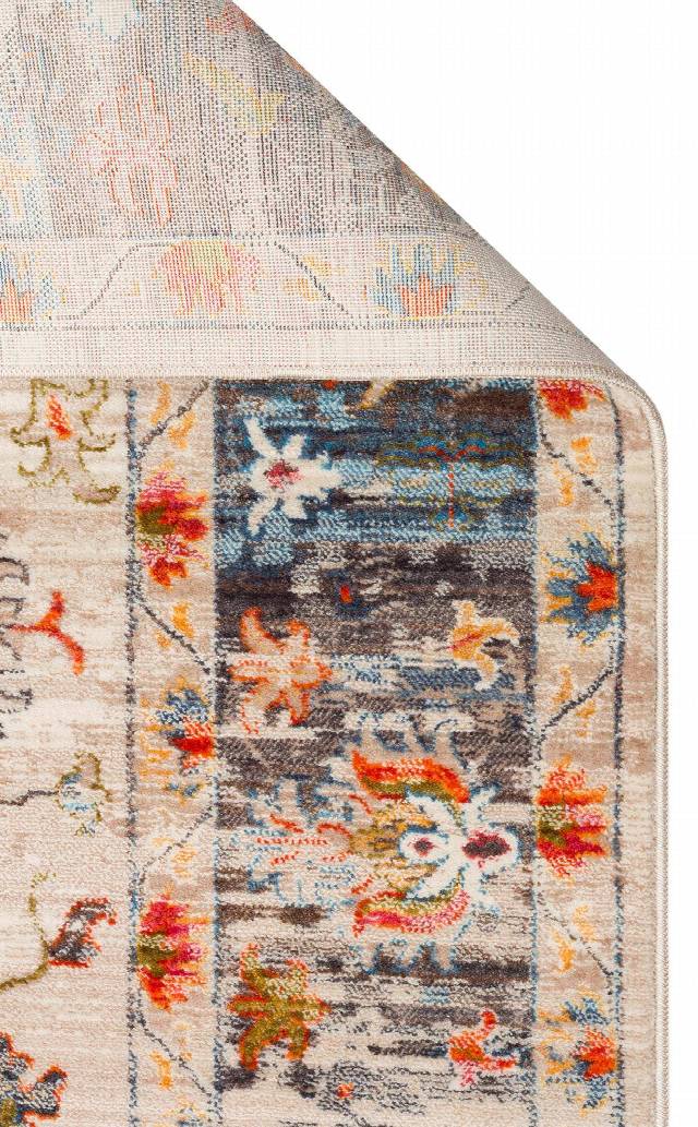 PIETRA PTA 19 BEIGE MULTY  Sıcak Renk Tonlarını Etnik Desenler ile Buluşturan Yumuşak Tuşeli Makine Halısı