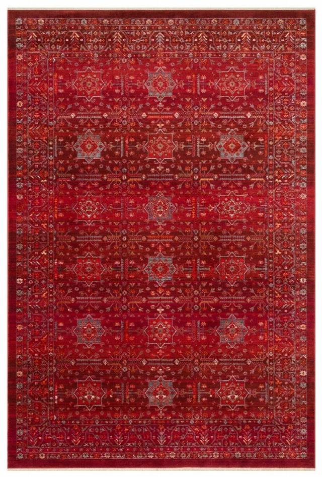 PIETRA PTA 21 RED  Sıcak Renk Tonlarını Etnik Desenler ile Buluşturan Yumuşak Tuşeli Makine Halısı