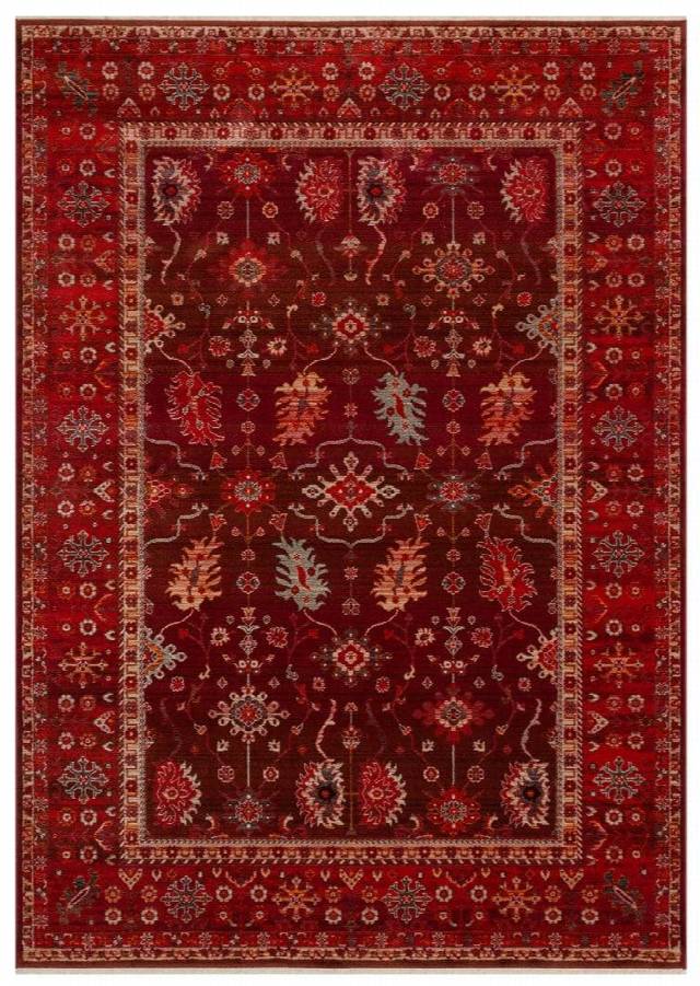 PIETRA PTA 24 RED  Sıcak Renk Tonlu Etnik Desenli Yumuşak Dokulu Makine Halısı